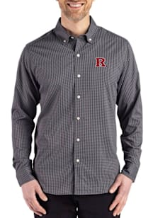 Cutter and Buck Rutgers Scarlet Knights Mens Black Skyline Long Sleeve Dress Shirt