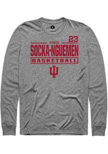 Zania Socka-Nguemen Indiana Hoosiers Graphite NIL Stacked Box Long Sleeve Player T Shirt
