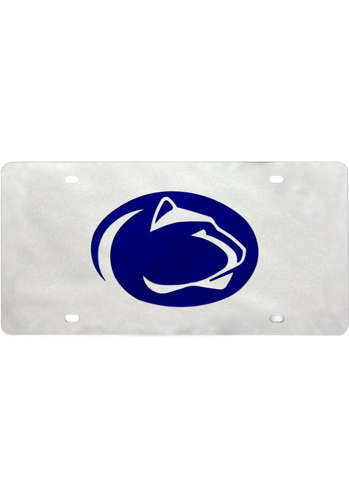 Penn State Nittany Lions Silver Mascot Logo Car Accessory License Plate