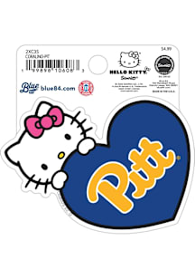 Pitt Panthers Hello Kitty Heart Stickers - Blue