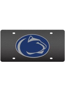 Penn State Nittany Lions Black  Carbon Fiber Mascot Logo License Plate