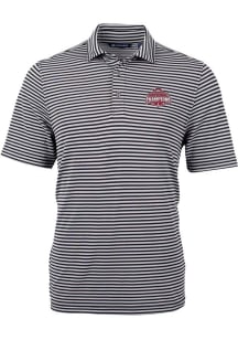Ohio State Buckeyes Black Cutter and Buck 2024 Football National Champion Virtue Eco Pique Stripe..