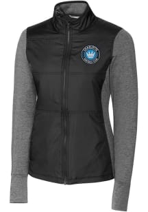 Cutter and Buck Charlotte FC Womens Black Stealth Light Weight Jacket