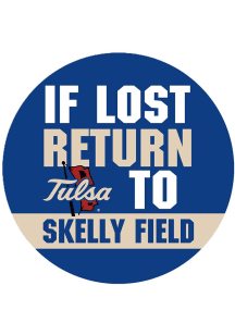 Navy Blue Tulsa Golden Hurricane 3&quot; If Lost Return To Skelly Field Button