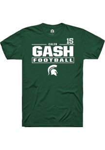 Caleb Gash Green Michigan State Spartans NIL Stacked Box Short Sleeve T Shirt