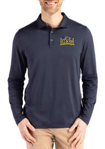 Mens Drexel Dragons Navy Blue Cutter and Buck Coastline Long Sleeve Polo Shirt