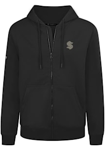 Levelwear Seattle Kraken Mens Black Podium Copper Long Sleeve Full Zip Jacket