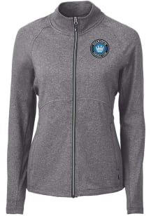 Cutter and Buck Charlotte FC Womens Black Adapt Eco Knit Light Weight Jacket