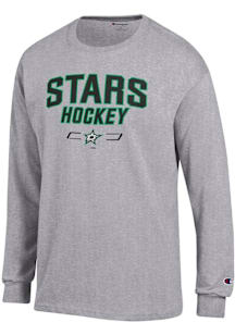 Champion Dallas Stars Grey Arch Team Hockey Jersey Long Sleeve T Shirt