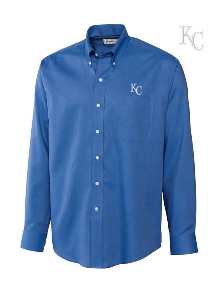 Kansas City Royals Cutter & Buck Stretch Oxford Mens Short Sleeve Dress Shirt