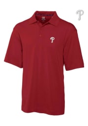 Cutter and Buck Philadelphia Phillies Mens Red Championship Short Sleeve Polo