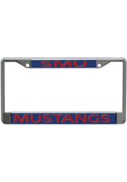 SMU Mustangs Blue Letters License Frame
