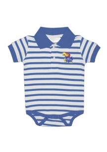 Kansas Jayhawks Baby Blue Stripe Short Sleeve Polo One Piece
