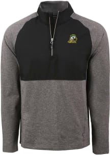 Cutter and Buck Oregon Ducks Mens Black Adapt Eco Hybrid Long Sleeve Qtr Zip Pullover