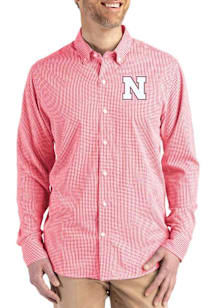 Cutter and Buck Nebraska Cornhuskers Mens Red Skyline Long Sleeve Dress Shirt