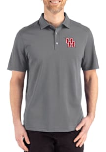 Cutter and Buck Houston Cougars Mens Graphite Advantage Refresh Short Sleeve Polo