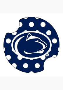 Navy Blue Penn State Nittany Lions Polka Dot Car Coaster