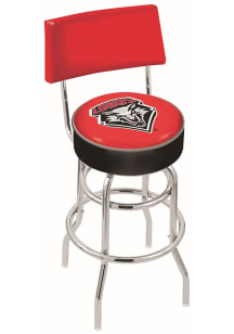 New Mexico Lobos Double-Ring Swivel with Back Pub Stool - Black
