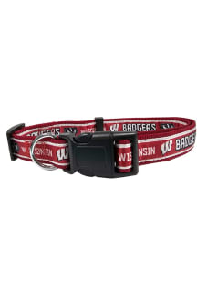 Red Wisconsin Badgers Satin Pet Collar