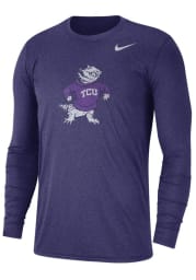 Nike TCU Horned Frogs Purple Triblend Retro Long Sleeve Fashion T Shirt