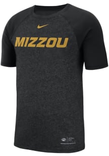 Missouri Tigers Black Marled Raglan Short Sleeve Fashion T Shirt