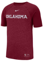 Oklahoma Sooners Crimson Marled Raglan Short Sleeve Fashion T Shirt