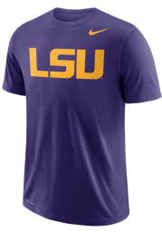LSU Tigers Purple Wordmark Short Sleeve T Shirt