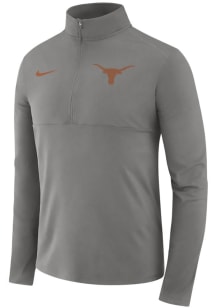 Nike Texas Longhorns Mens Grey Core Long Sleeve 1/4 Zip Pullover