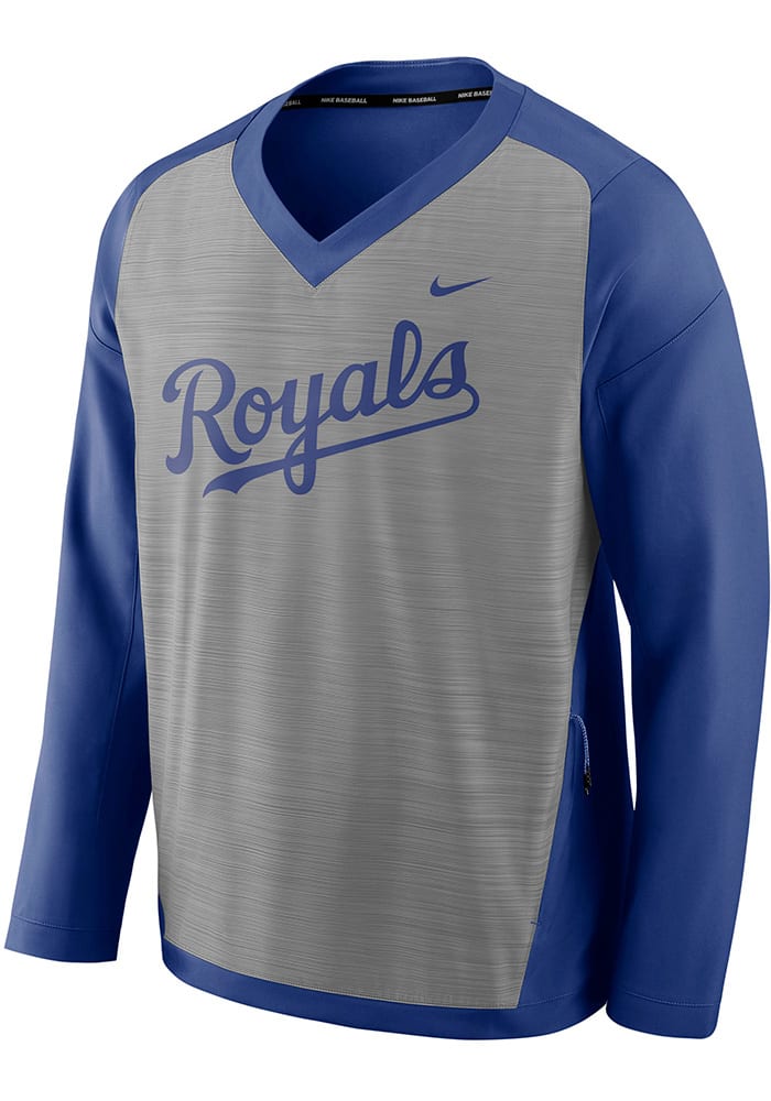 Nike Kansas City Royals Mens Grey Dry Pullover Jackets