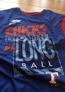 Nike Texas Rangers Blue Chicks Dig Short Sleeve T Shirt