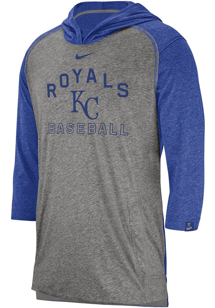 Nike Kansas City Royals Grey Coop Henley Short Sleeve Fashion T