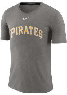 Nike Pittsburgh Pirates Grey Tri Wordmark Short Sleeve Fashion T Shirt