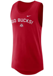 Nike Ohio State Buckeyes Mens Red Modern Short Sleeve Tank Top
