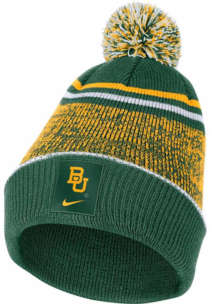 Nike Baylor Bears Green Sideline Pom Mens Knit Hat
