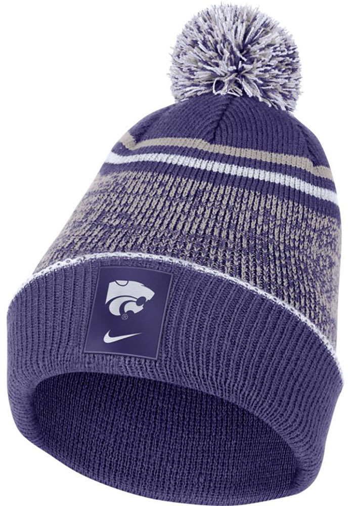 Nike K-State Wildcats Purple Sideline Pom Mens Knit Hat