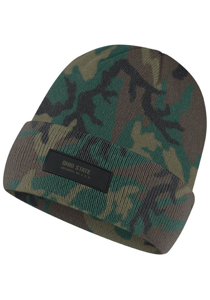 Nike Ohio State Buckeyes Green Military Cuff Mens Knit Hat
