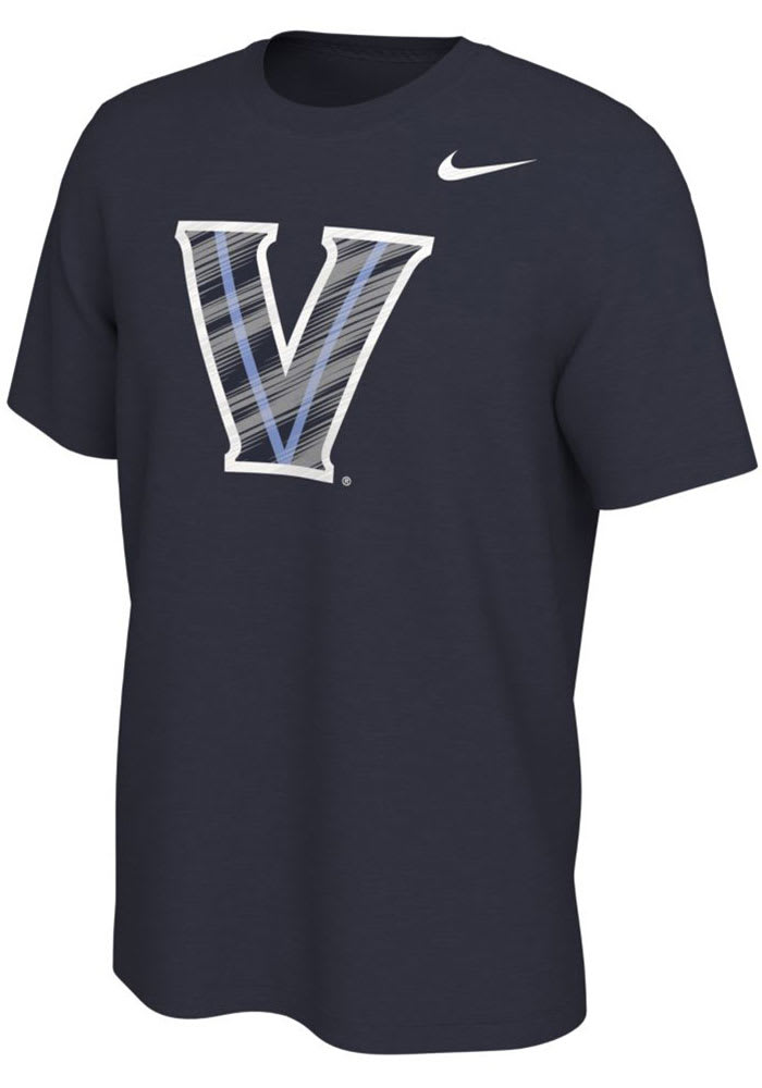 Nike Villanova Wildcats Navy Blue Gloss Short Sleeve T Shirt