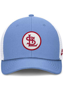 Nike St Louis Cardinals Retro Dri-Fit Patch 2T Rise Trucker Adjustable Hat - Light Blue