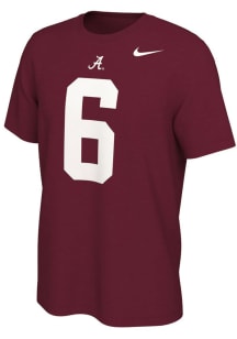 Devonta Smith Alabama Crimson Tide Crimson Name and Number Short Sleeve Player T Shirt