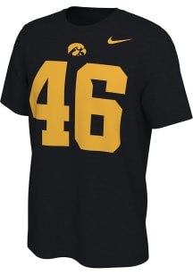 George Kittle Iowa Hawkeyes Black Name and Number Short Sleeve Player T Shirt