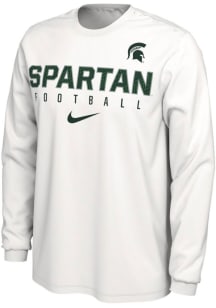 Nike Michigan State Spartans White Football Long Sleeve T Shirt