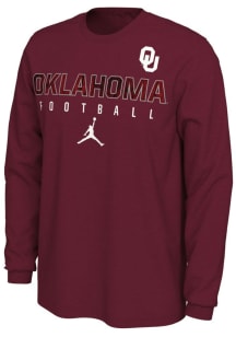 Nike Oklahoma Sooners Crimson Football Long Sleeve T Shirt