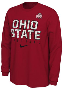 Nike Ohio State Buckeyes Red Football Long Sleeve T Shirt