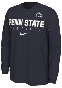 Nike Penn State Nittany Lions Navy Blue Football Long Sleeve T Shirt