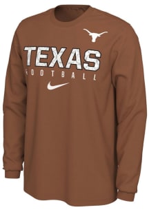 Nike Texas Longhorns Burnt Orange Football Long Sleeve T Shirt