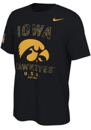 Nike Iowa Hawkeyes Black Camo Veterans Day Short Sleeve T Shirt