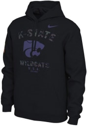 Nike K-State Wildcats Mens Black Camo Veterans Day Long Sleeve Hoodie