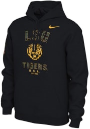 Nike LSU Tigers Mens Black Camo Veterans Day Long Sleeve Hoodie