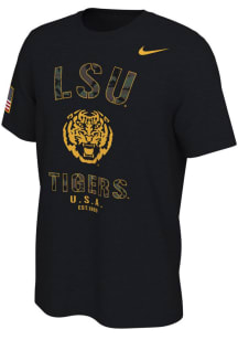 Nike LSU Tigers Black Camo Veterans Day Short Sleeve T Shirt