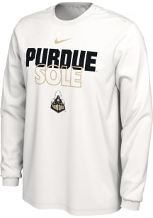 Nike Purdue Boilermakers White Sole Basketball Bench Long Sleeve T-Shirt